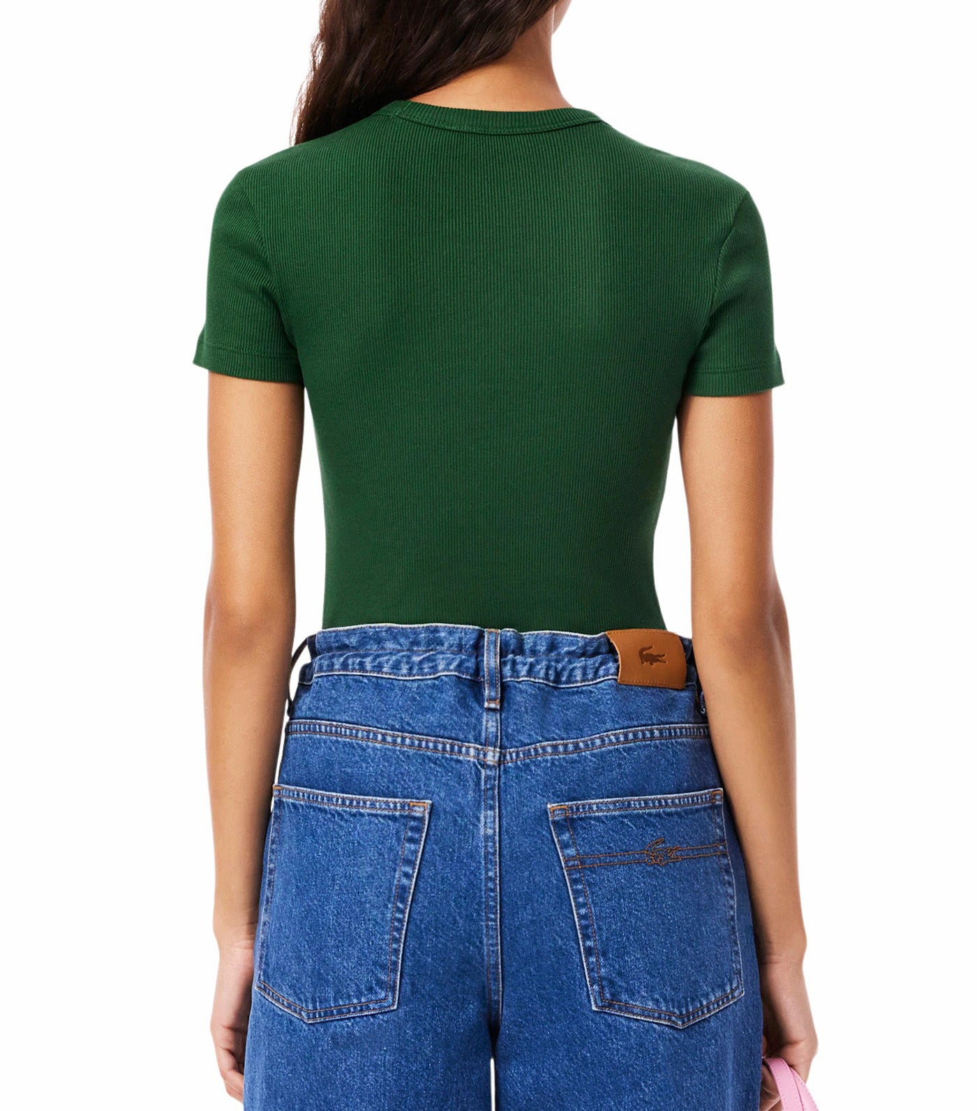 Slim Fit Ribbed Cotton T-Shirt