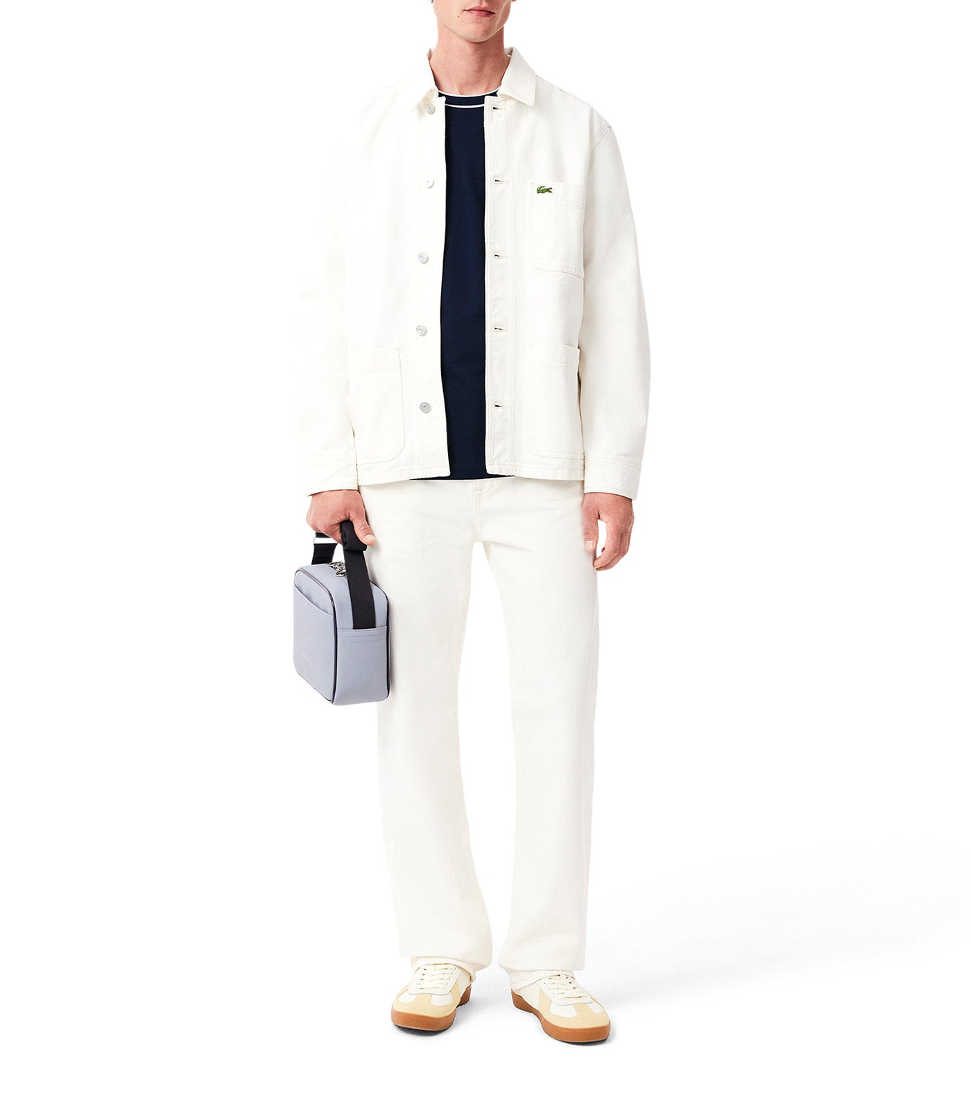 Stretch Piqué Stripe Collar T-Shirt