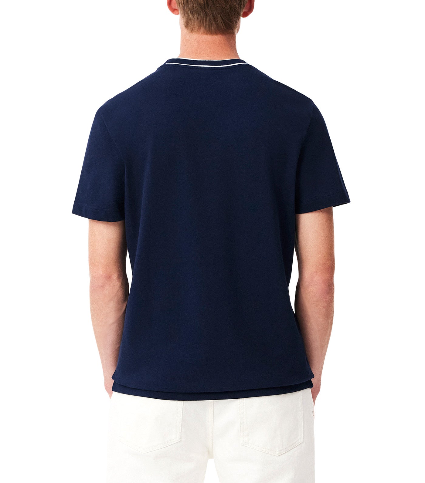 Stretch Piqué Stripe Collar T-Shirt