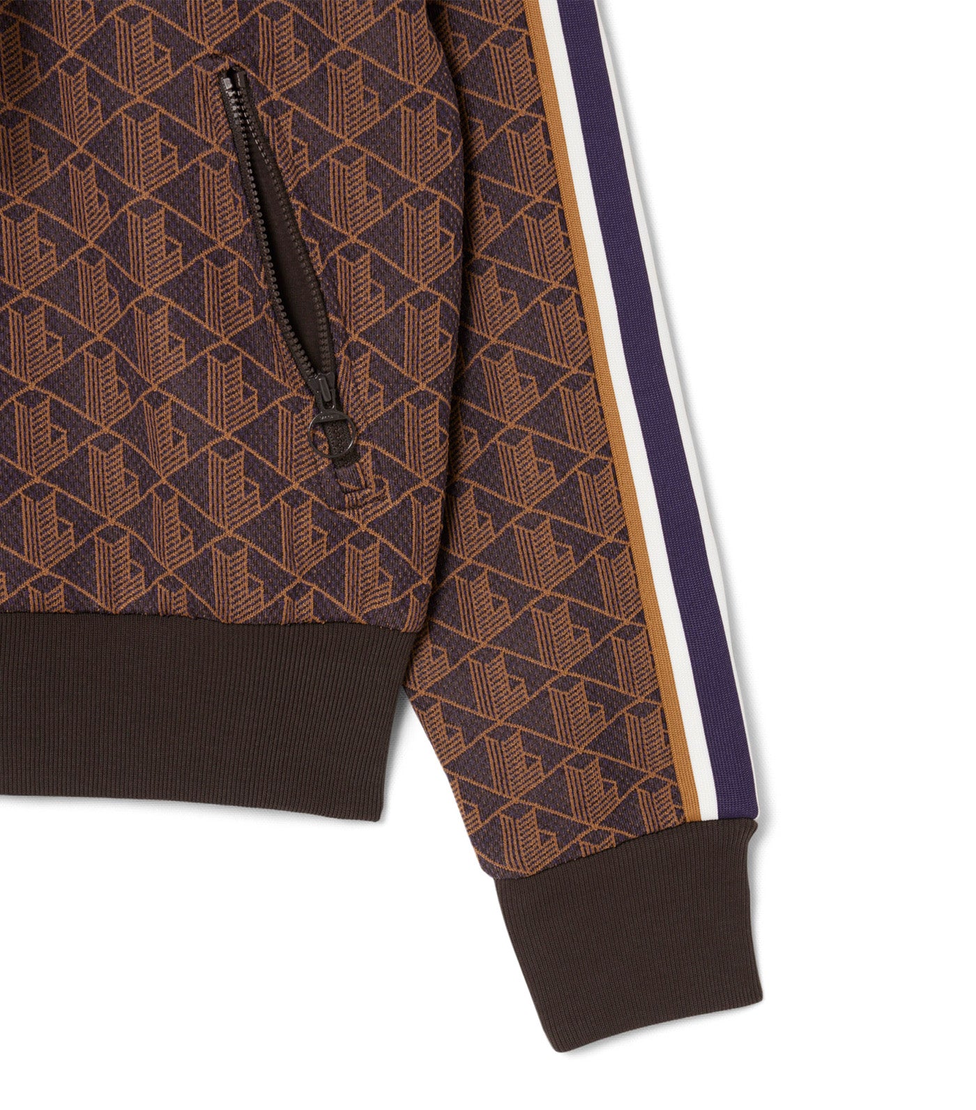Lacoste Jacquard Monogram Hoodie Velvet/Date Brown