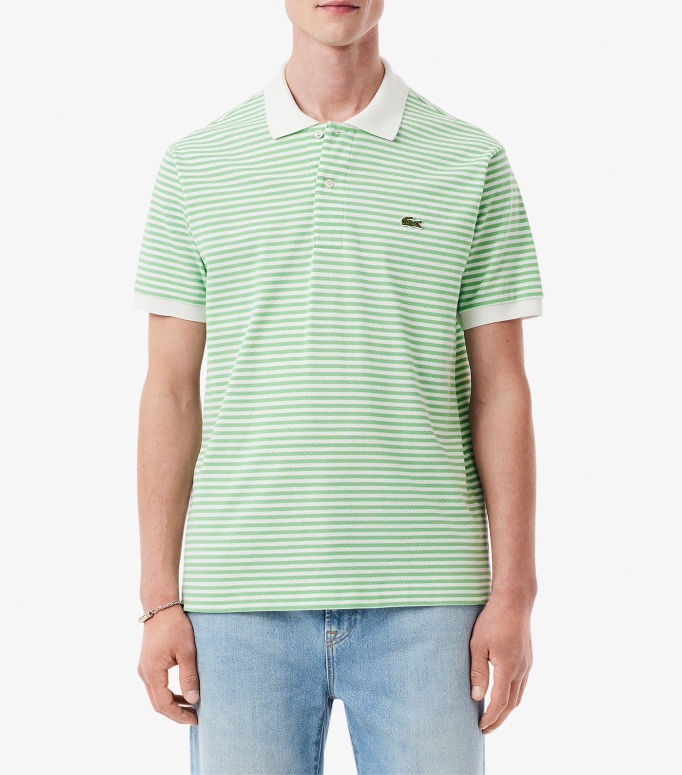 Classic Fit L.12.12 Striped Petit Piqué Polo Shirt