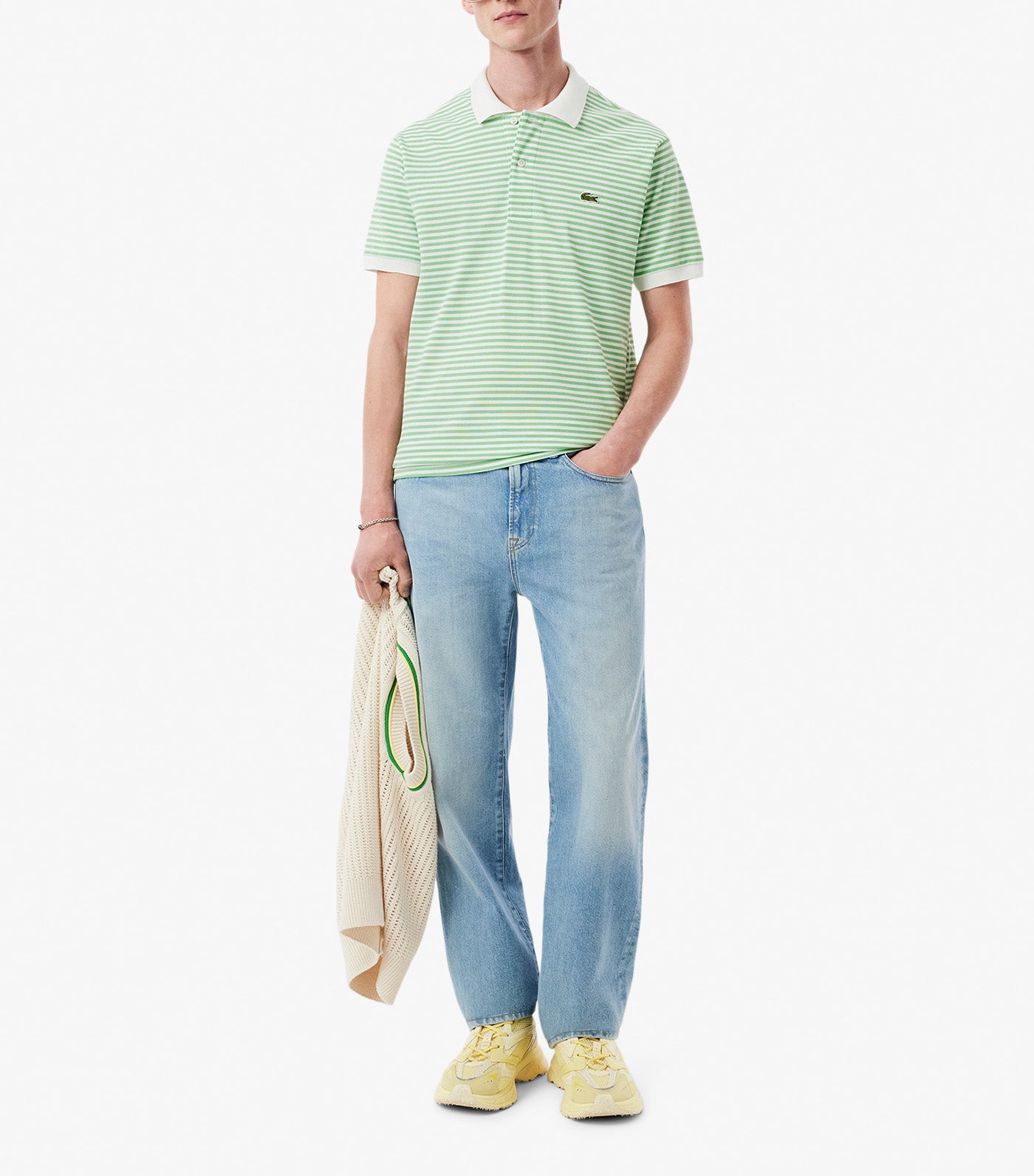 Classic Fit L.12.12 Striped Petit Piqué Polo Shirt