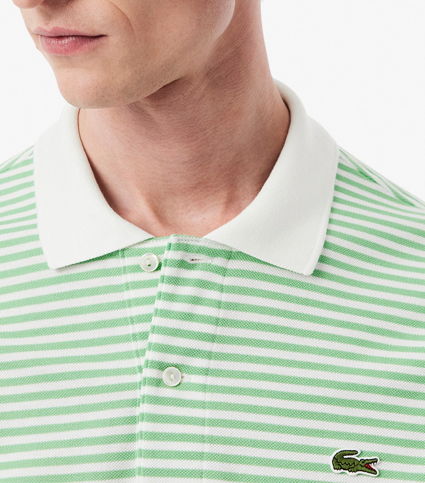 Classic Fit L.12.12 Striped Petit Piqué Polo Shirt