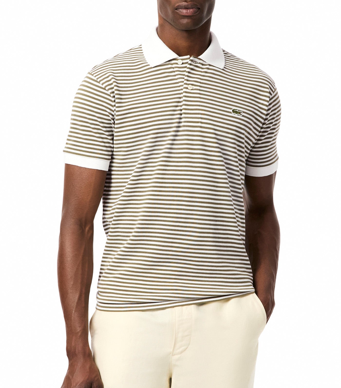 Classic Fit L.12.12 Striped Petit Piqué Polo Shirt