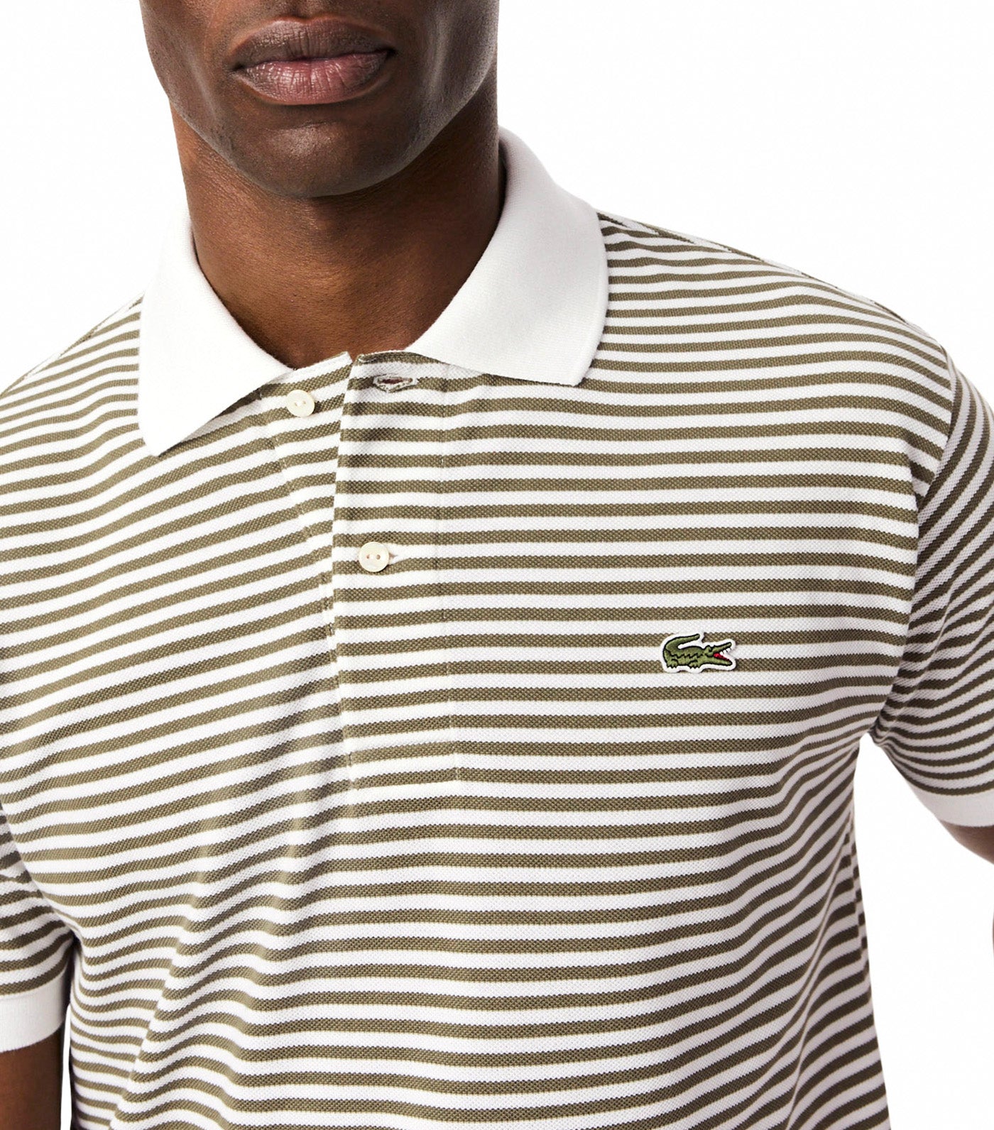 Classic Fit L.12.12 Striped Petit Piqué Polo Shirt