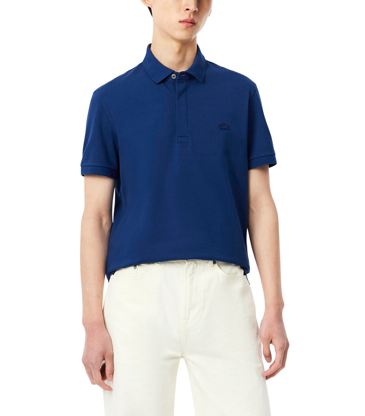 Smart Paris Stretch Cotton Piqué Polo Shirt Methylene
