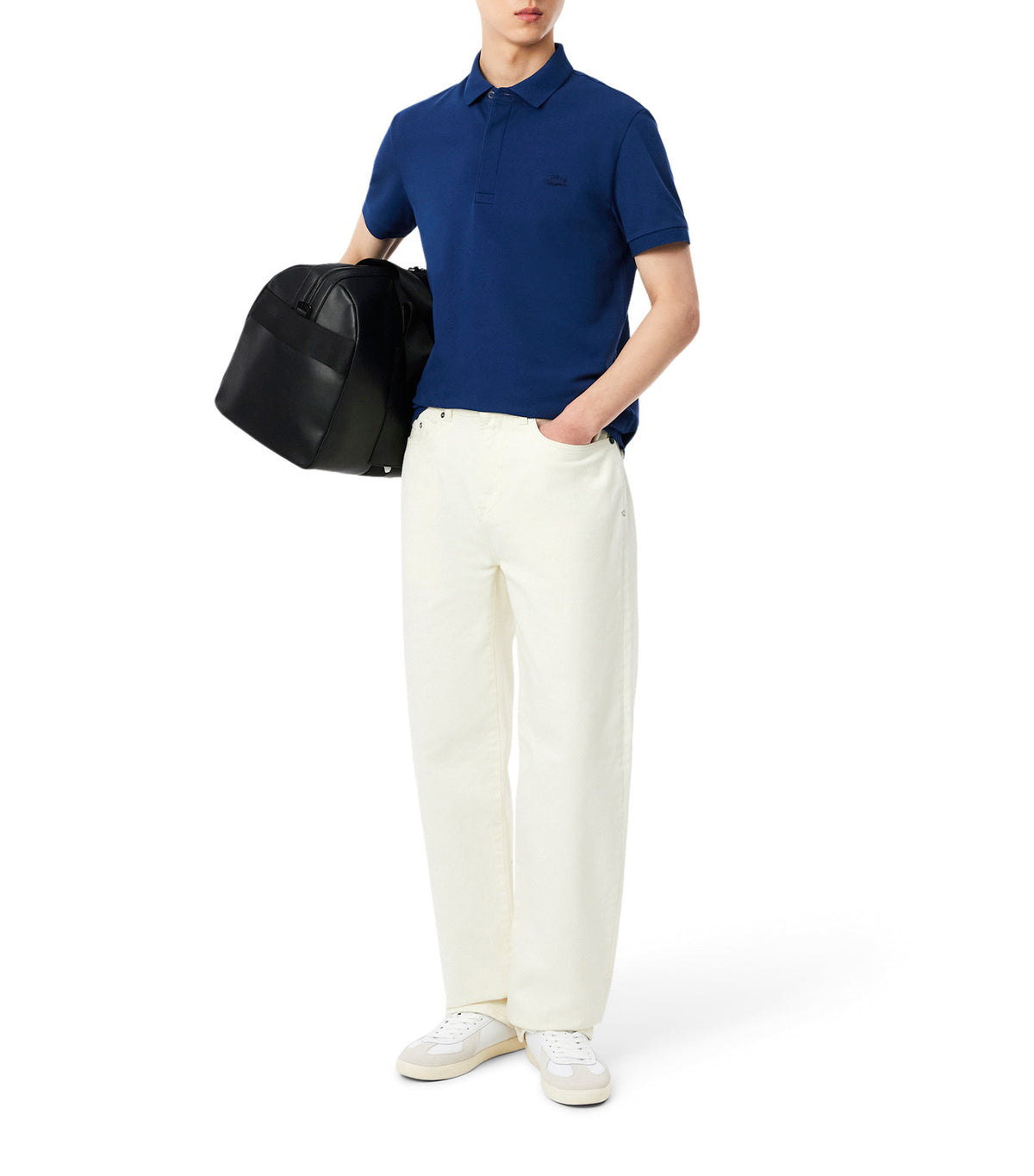 Smart Paris Stretch Cotton Piqué Polo Shirt Methylene
