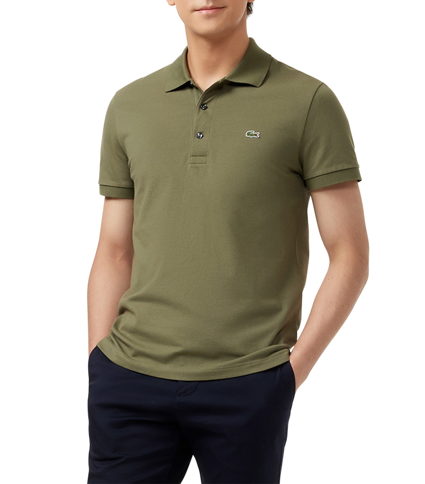 Slim Fit Stretch Piqué Polo Shirt Olive