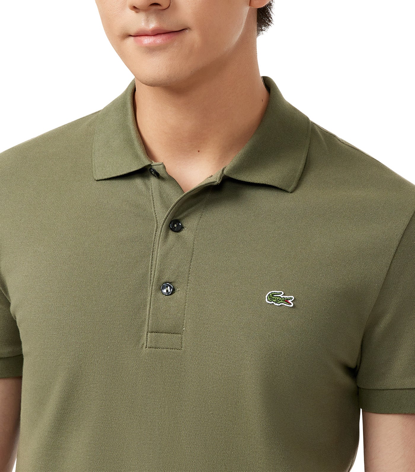 Slim Fit Stretch Piqué Polo Shirt Olive