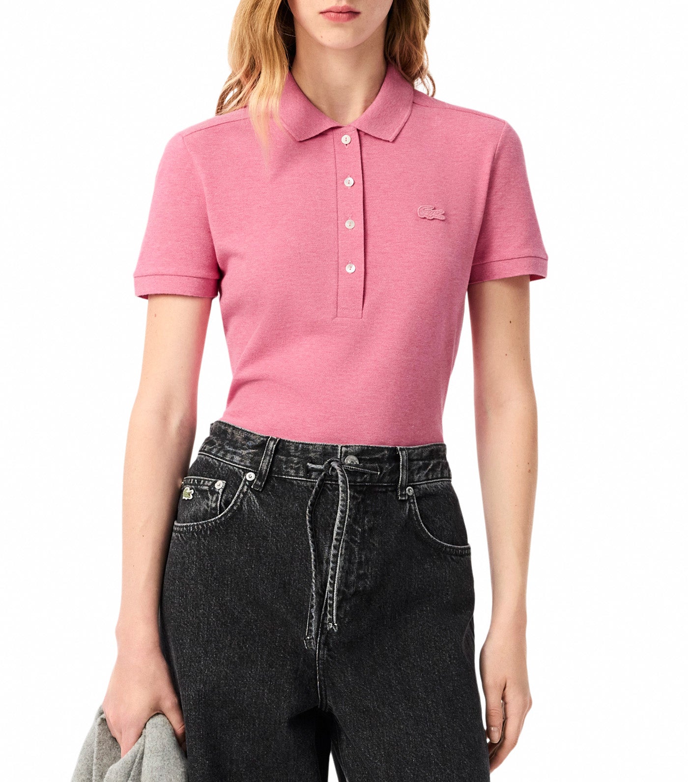 L.12.D Slim Fit Stretch Mini Piqué Polo Shirt