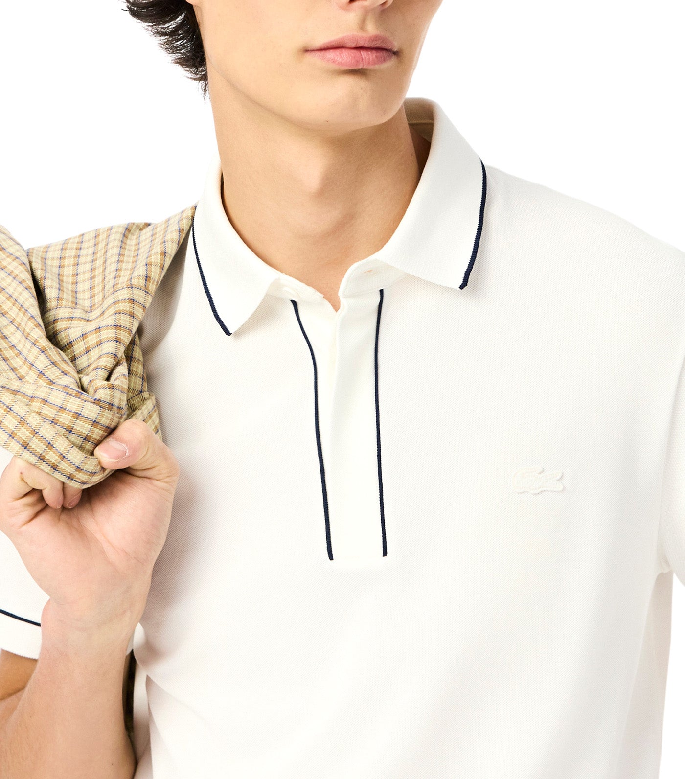 Lacoste Regular Fit Paris Stretch Piqué Polo Shirt Flour