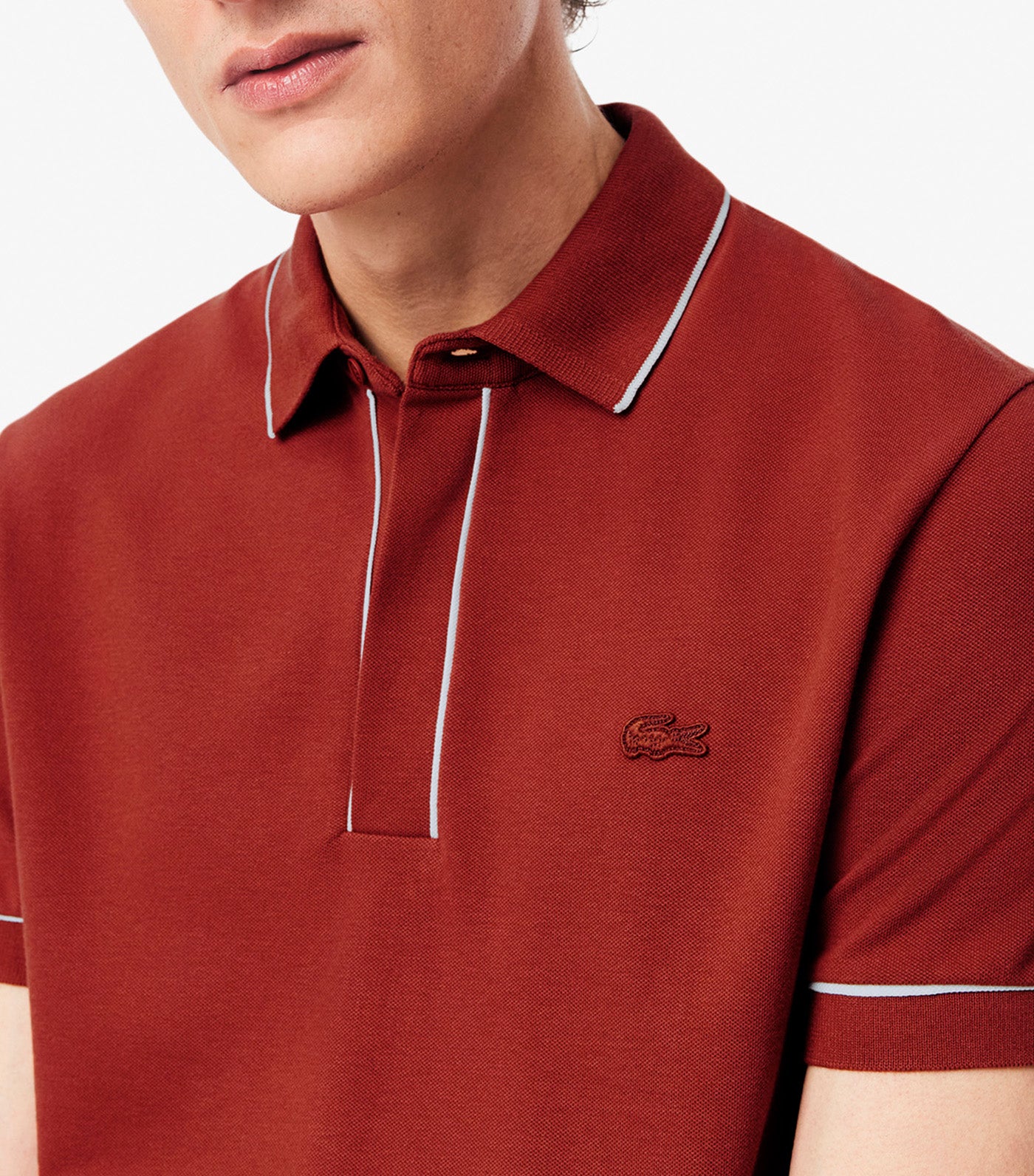 Regular Fit Paris Stretch Piqué Polo Shirt Copper Red