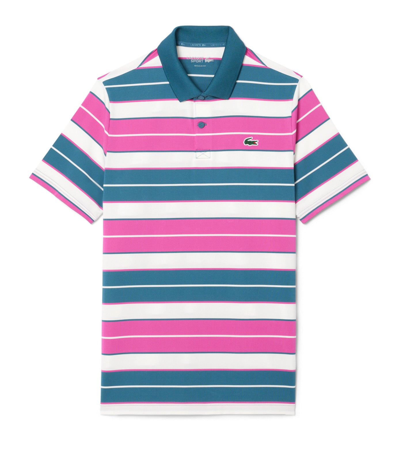 Regular Fit UV Protect Golf Polo Shirt Pink/Blue/White