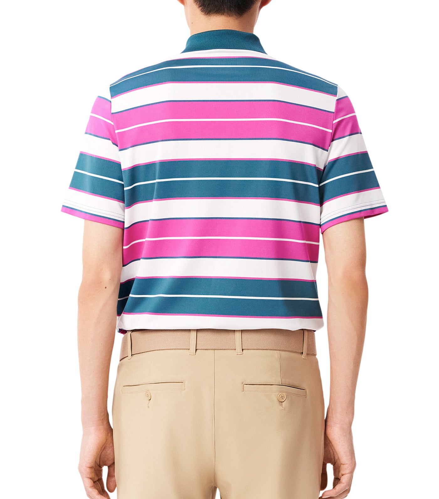 Regular Fit UV Protect Golf Polo Shirt Pink/Blue/White