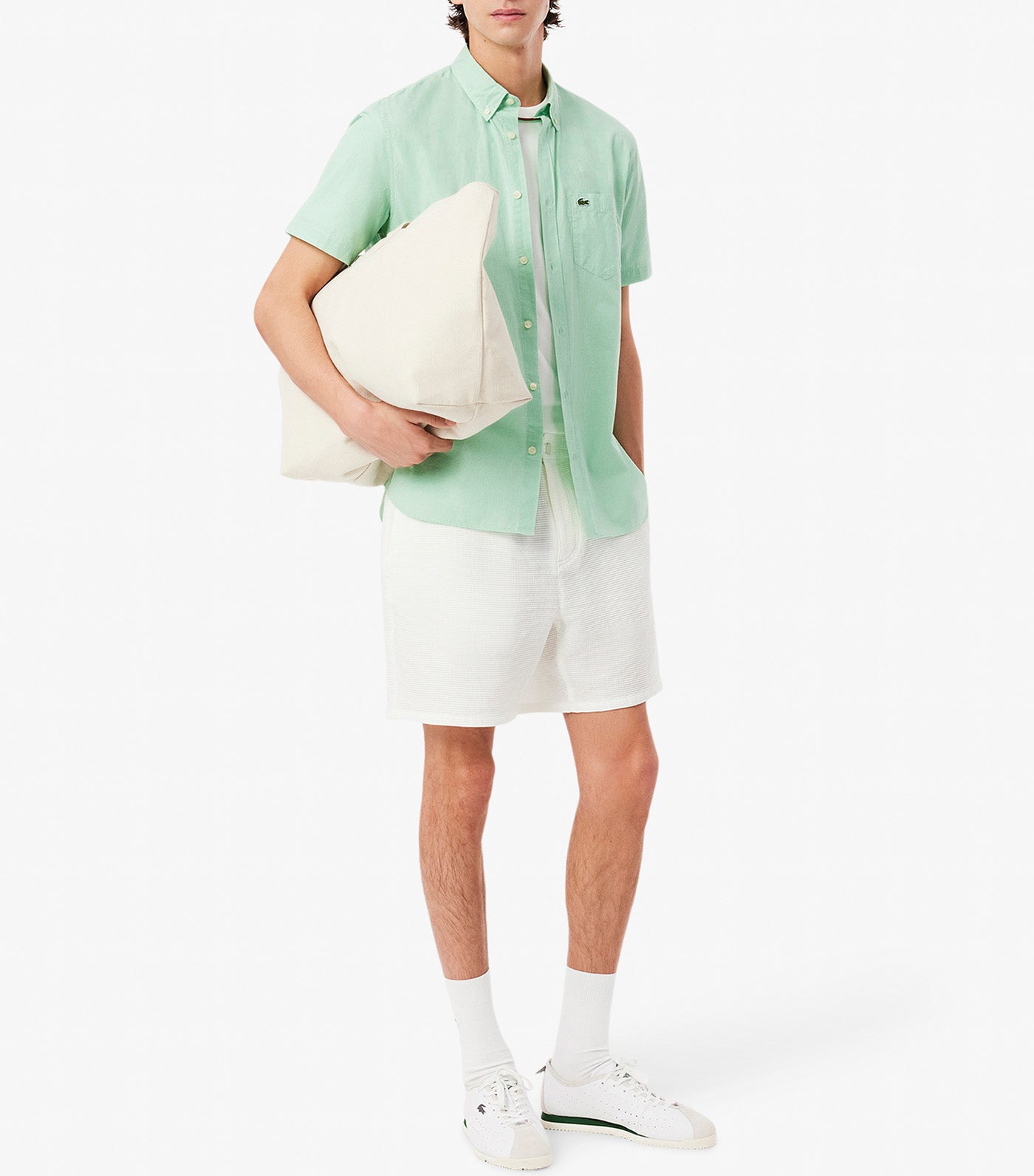 Short Sleeved Regular Fit Gingham Shirt White/Liamone