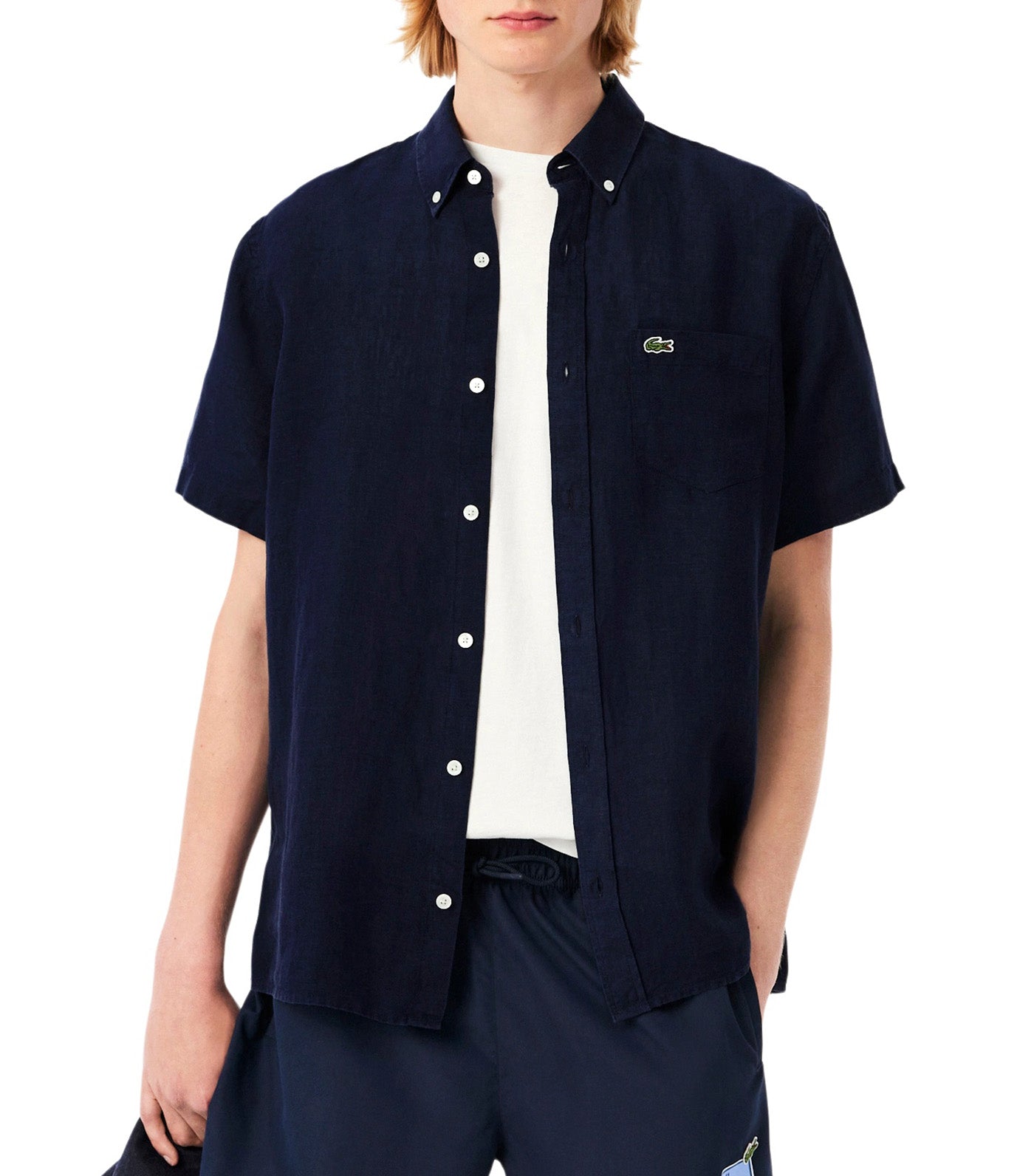 Short-Sleeved Linen Shirt