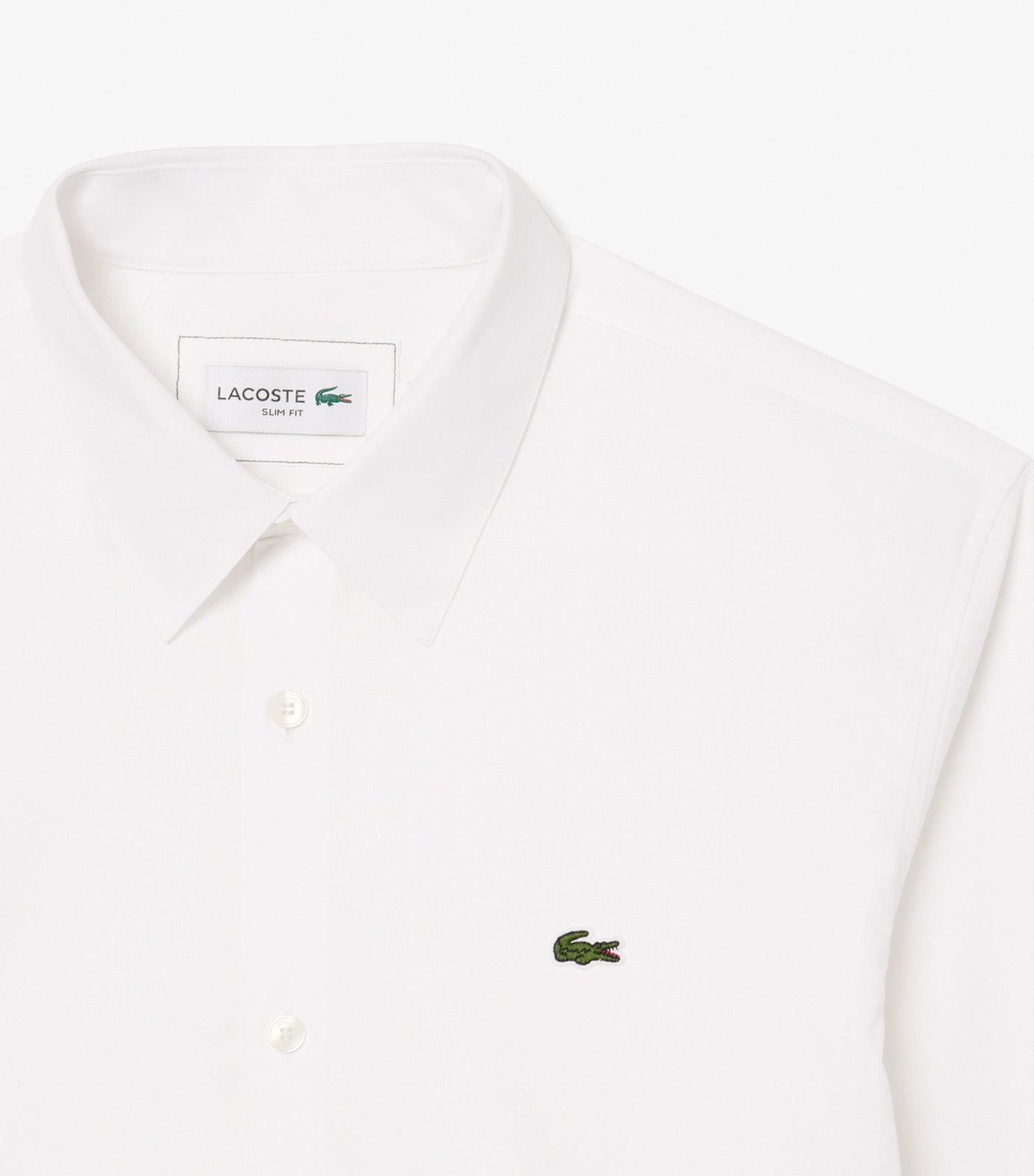 Lacoste Slim Fit Stretch Poplin Shirt White