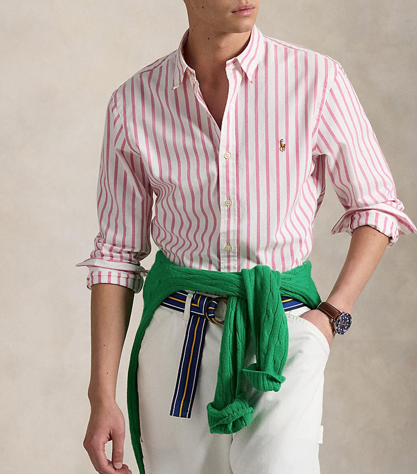 Men's Slim Fit Striped Oxford Shirt