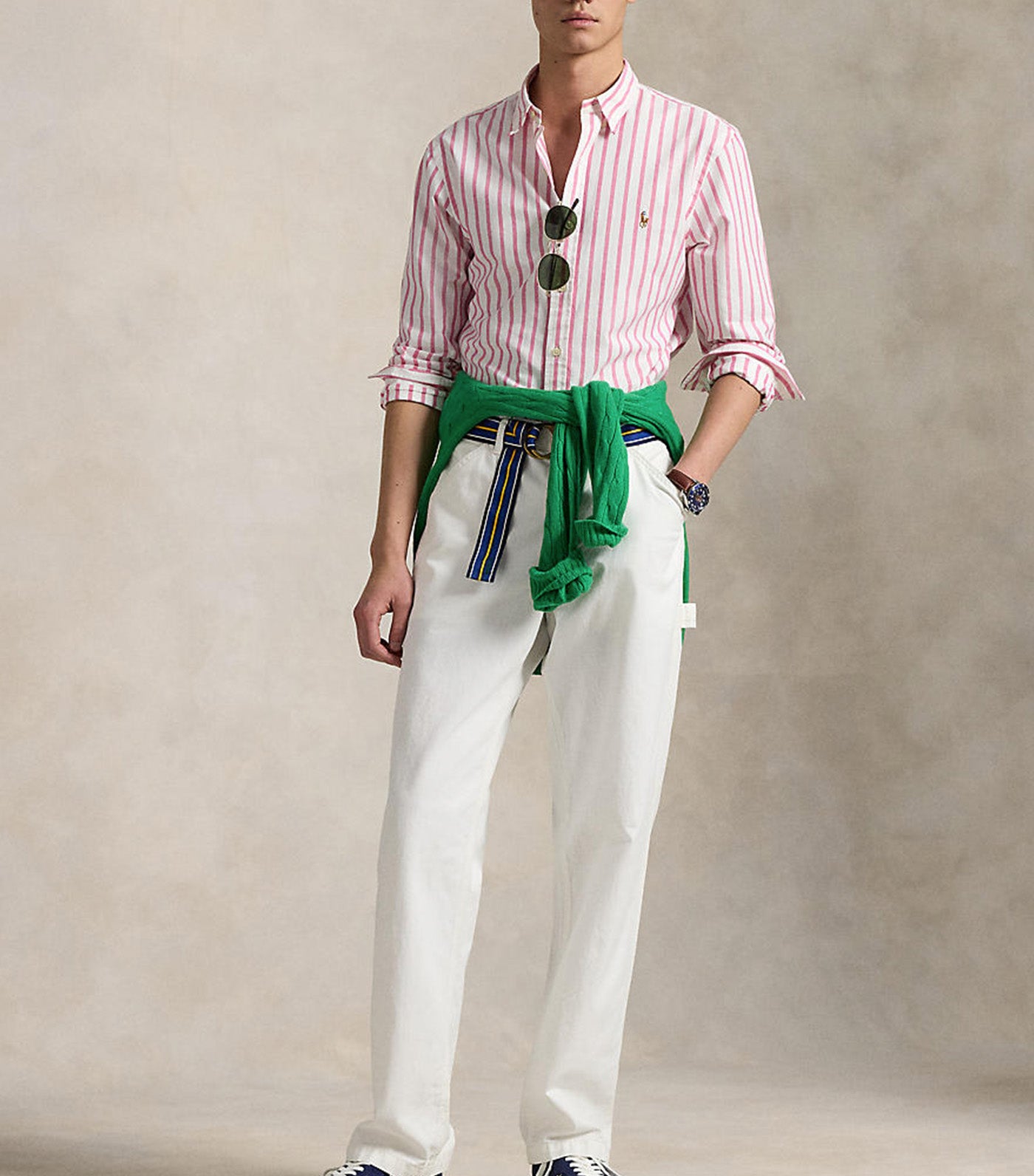 Men's Slim Fit Striped Oxford Shirt