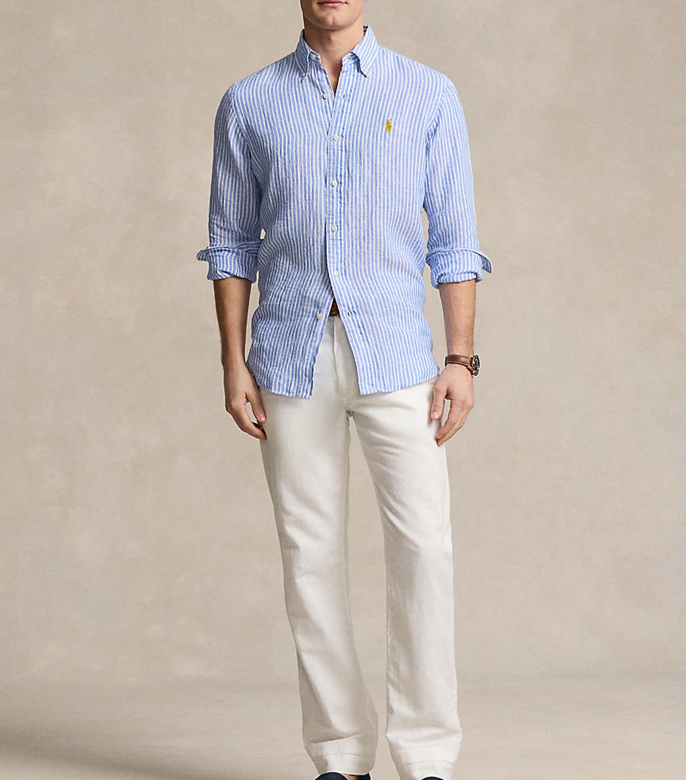 Custom Fit Striped Linen Shirt