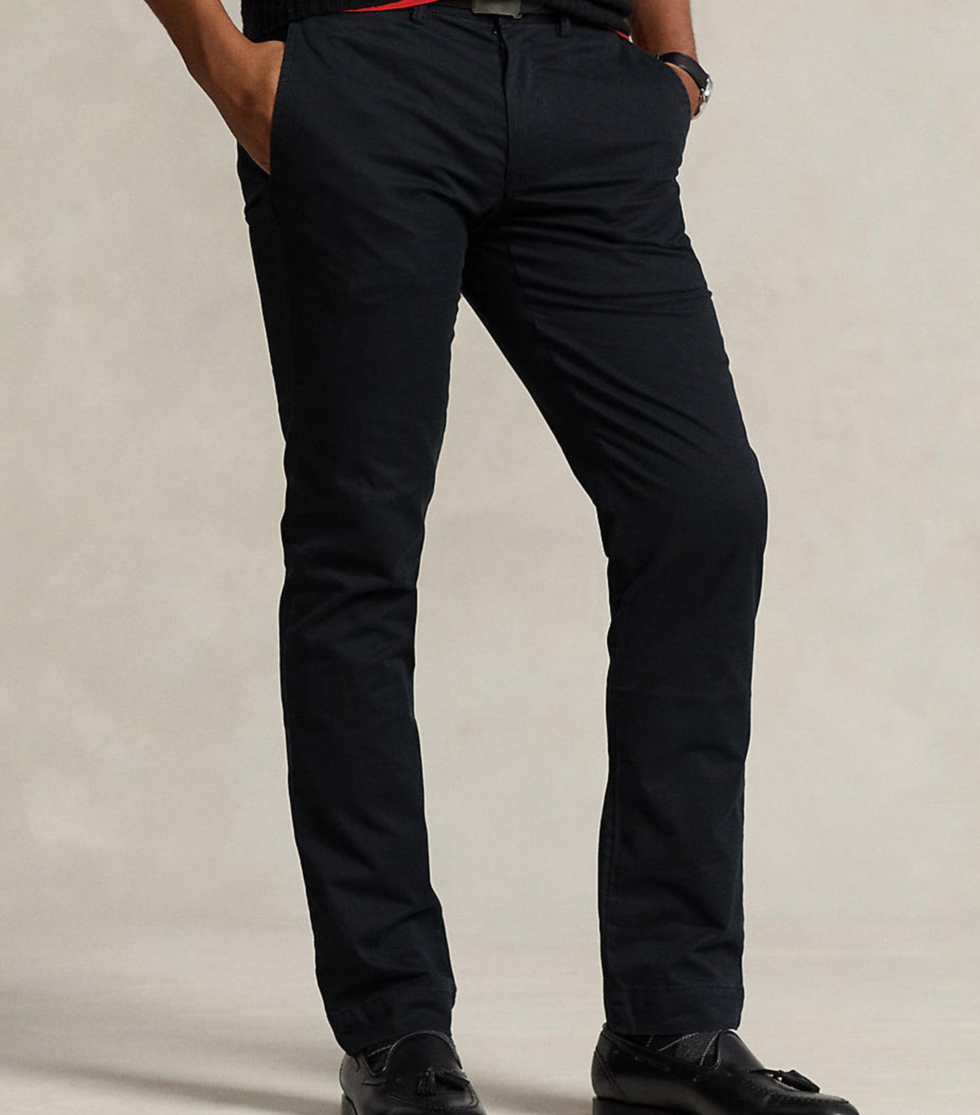 Stretch Slim Fit Twill Pants Black