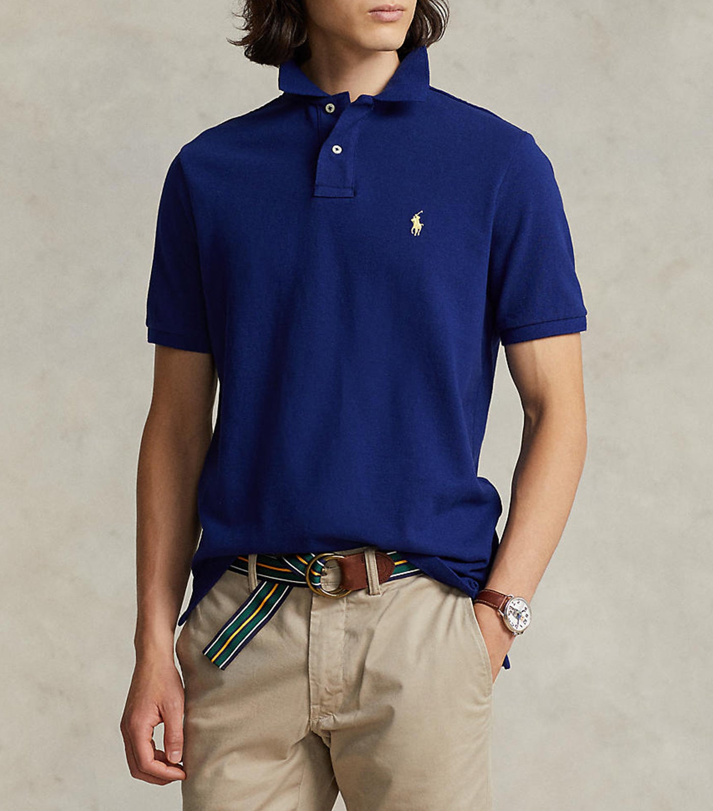 Men's Custom Slim Fit Mesh Polo Shirt