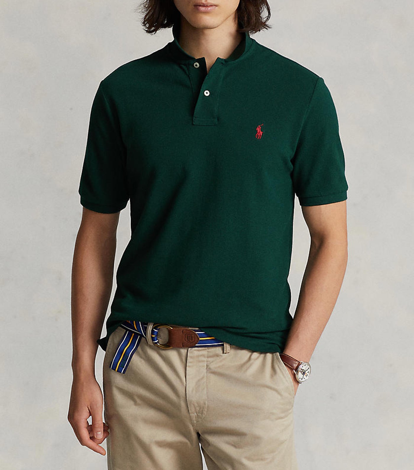Men's Custom Slim Fit Mesh Polo Shirt