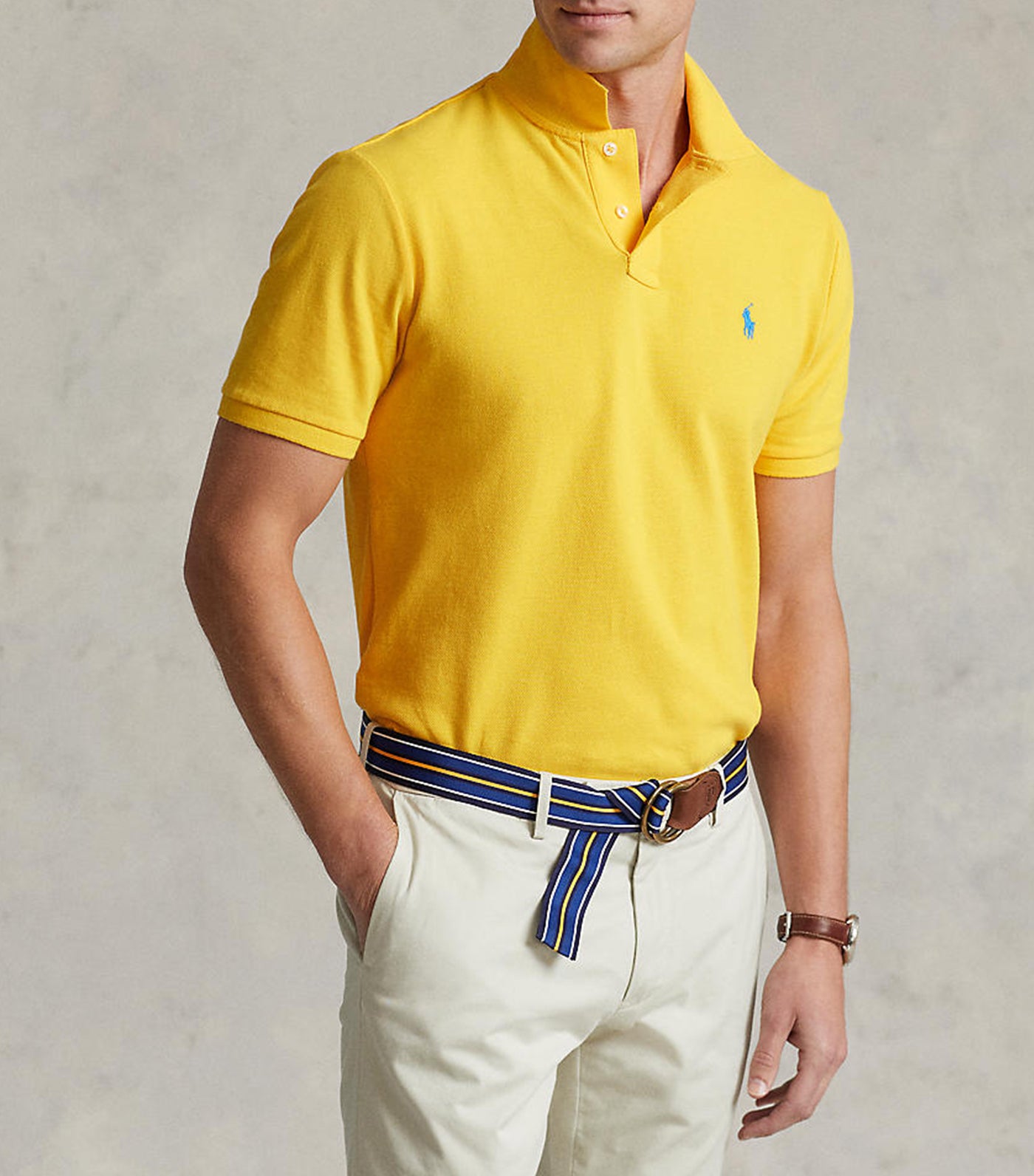 Men's Custom Slim Fit Mesh Polo Shirt