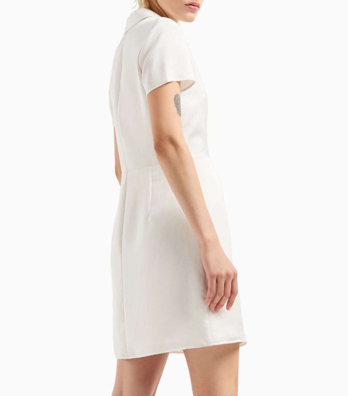 Short Satin Dress With Overlapping Neckline Iso