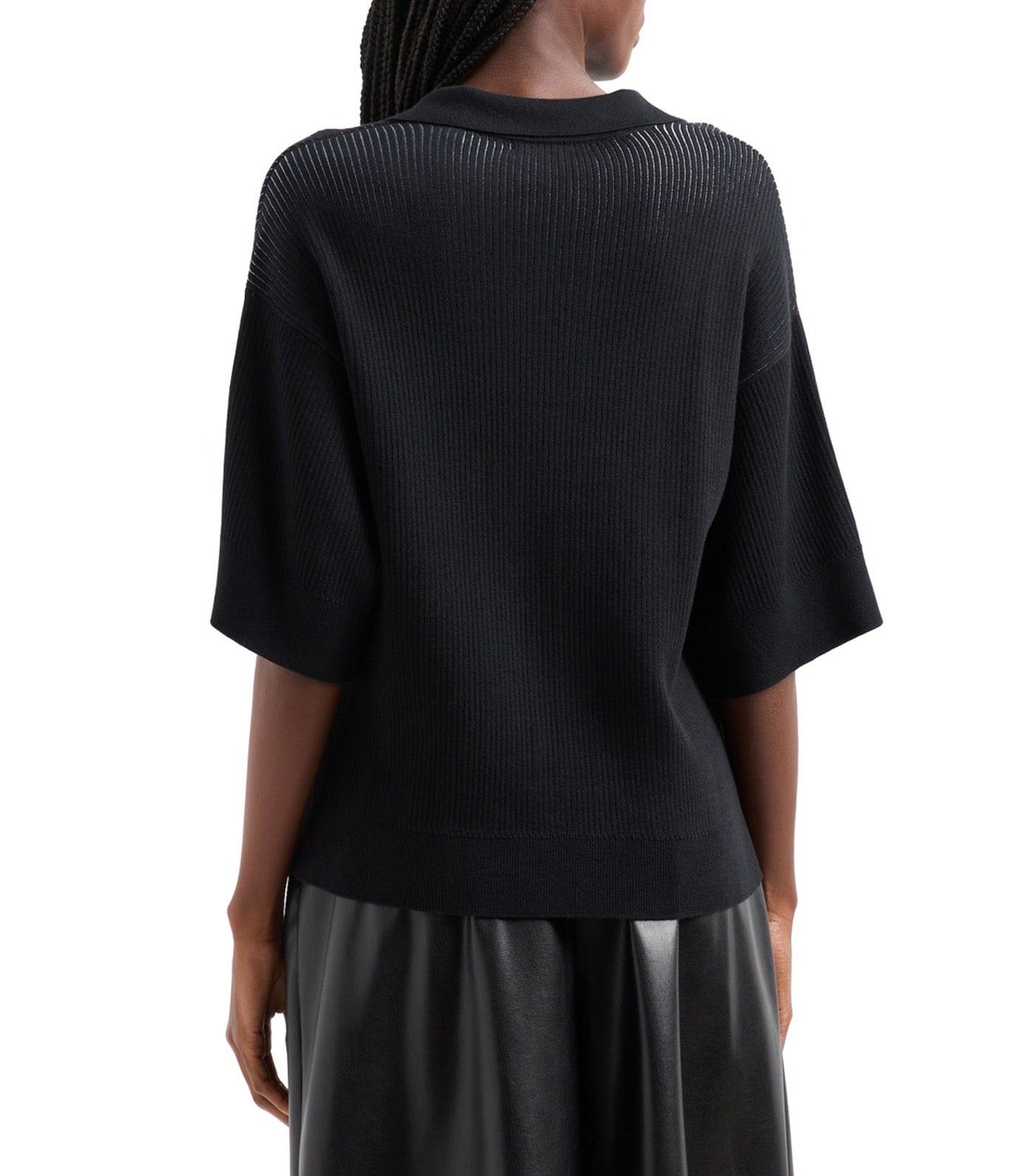 Boucle Crewneck Sweater Black Blue River