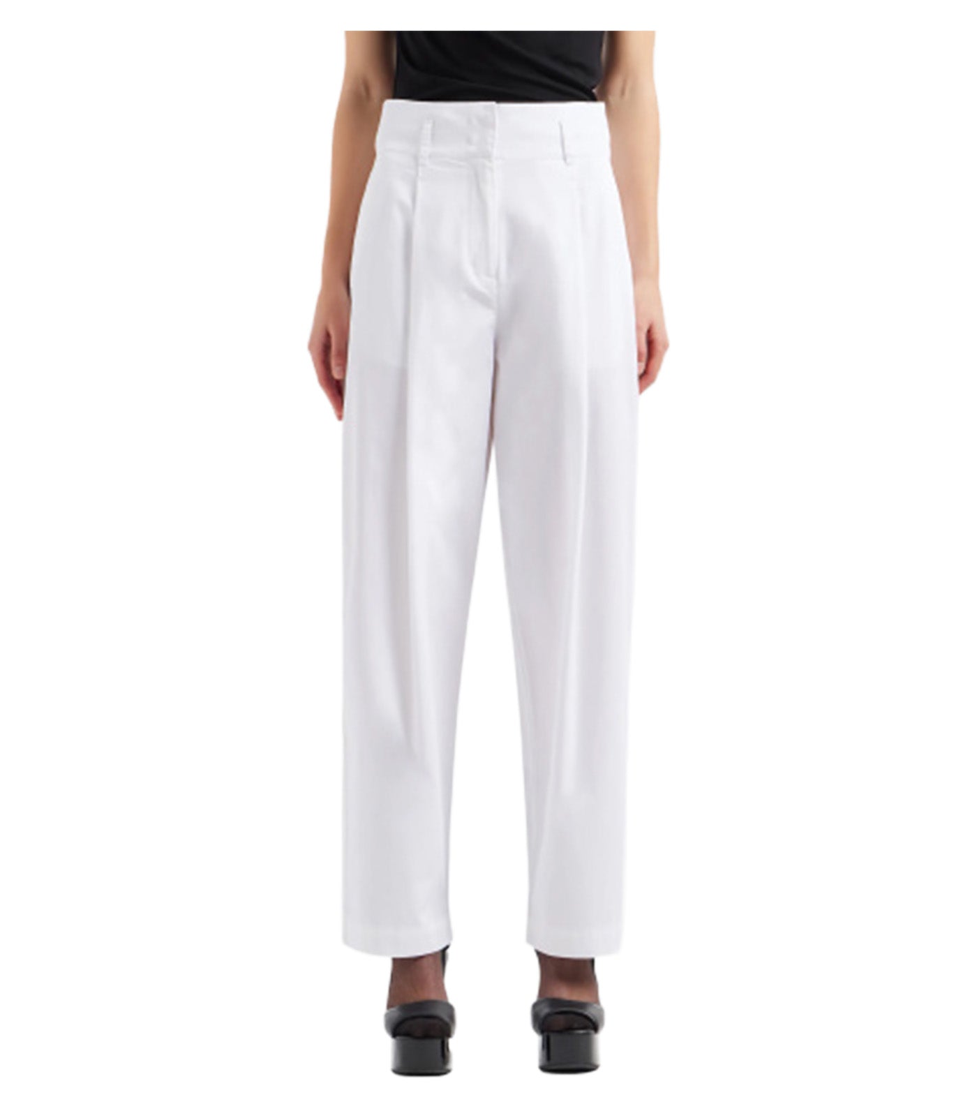 High Waist Wide Leg Trousers Optic White