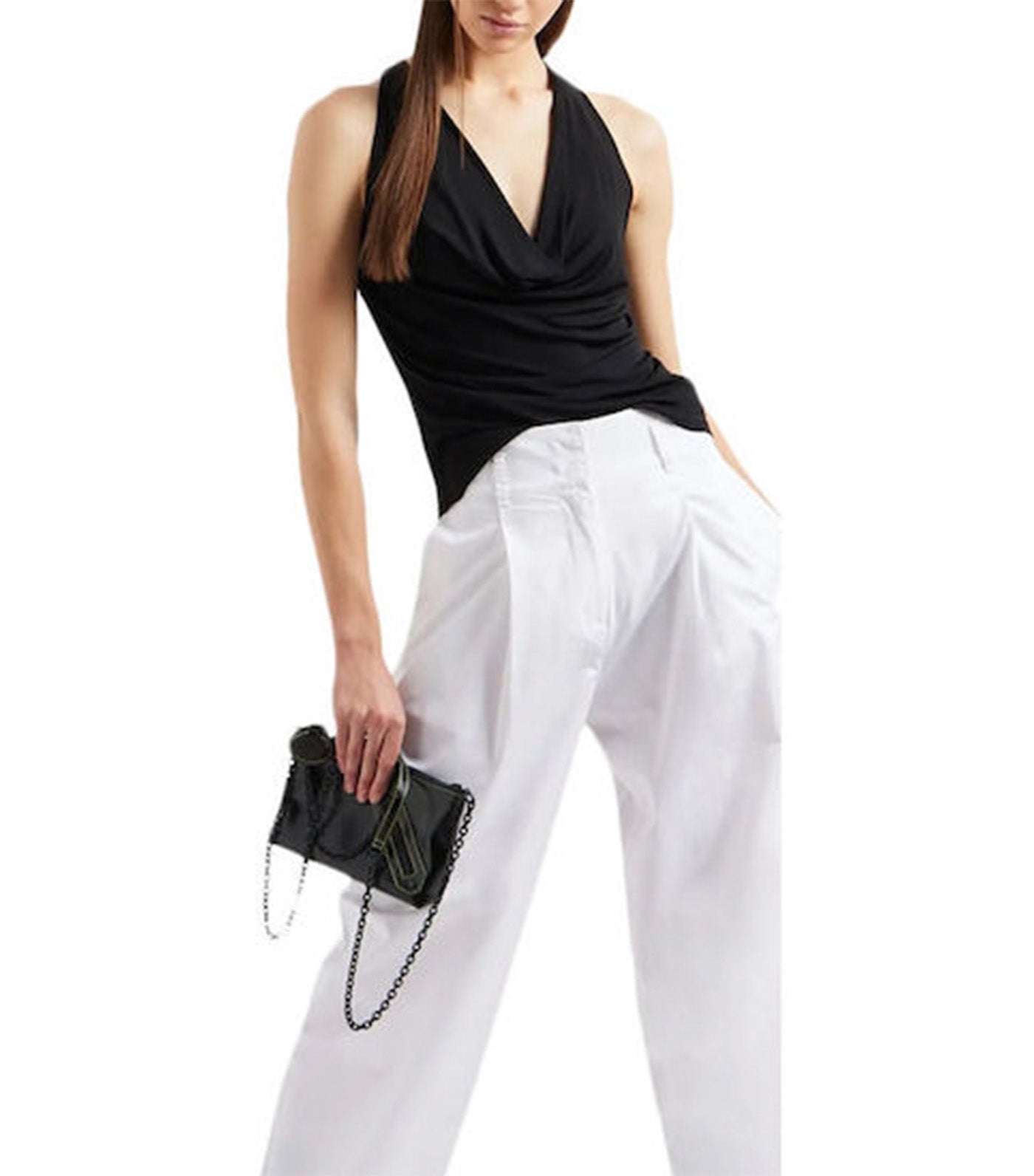 High Waist Wide Leg Trousers Optic White