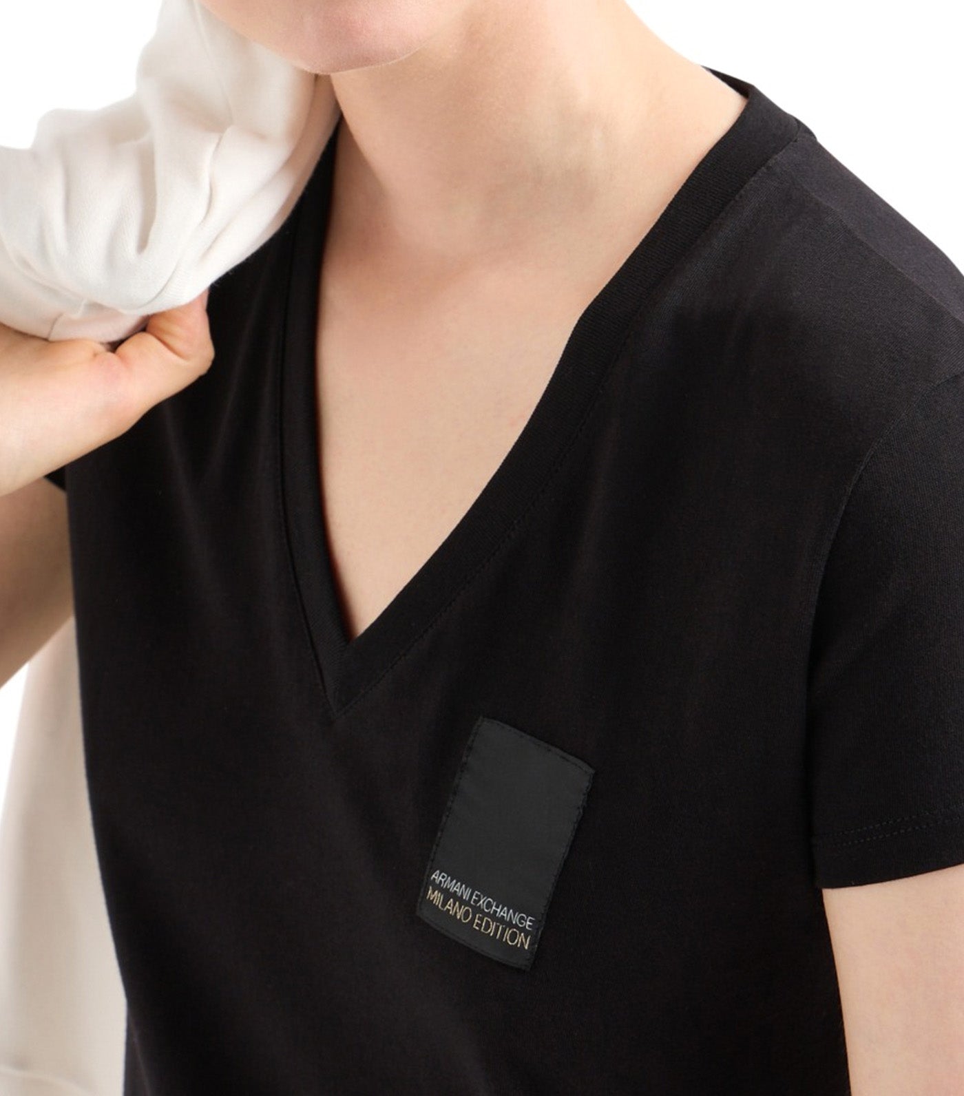 Slim Fit T-Shirt in Stretch Cotton Jersey Black