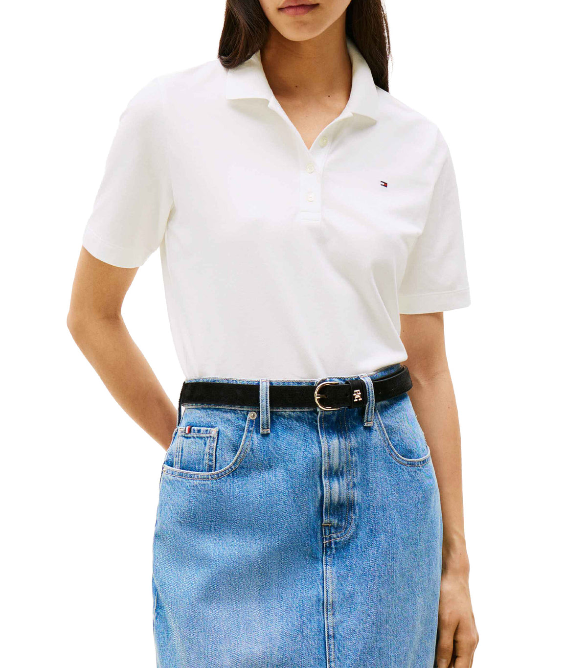 Women's 1985 Reg Pique S/S Polo Ecru