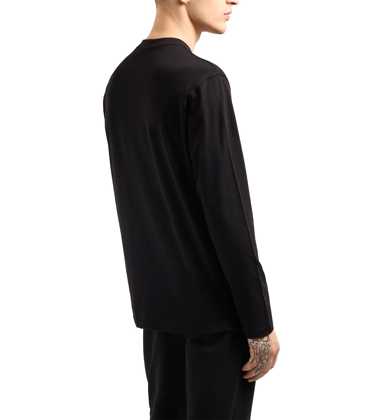 Regular Fit Long-Sleeved Jersey T-Shirt Black