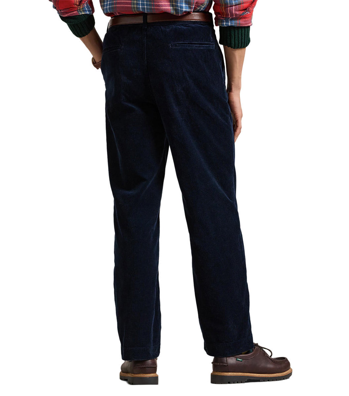 Men's Classic Fit Pleated Corduroy Pants Blue