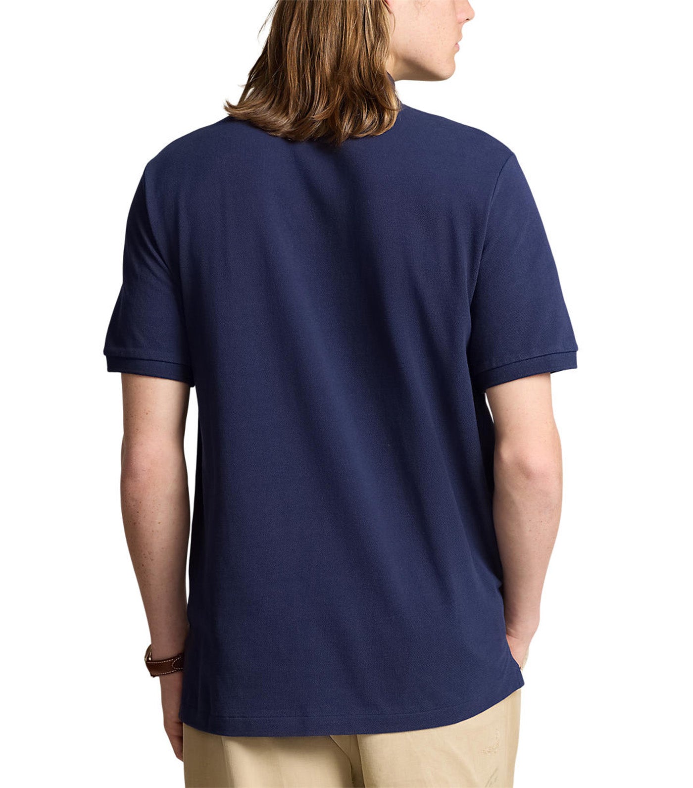 Men's Classic Fit Equestrian Mesh Polo Shirt Blue