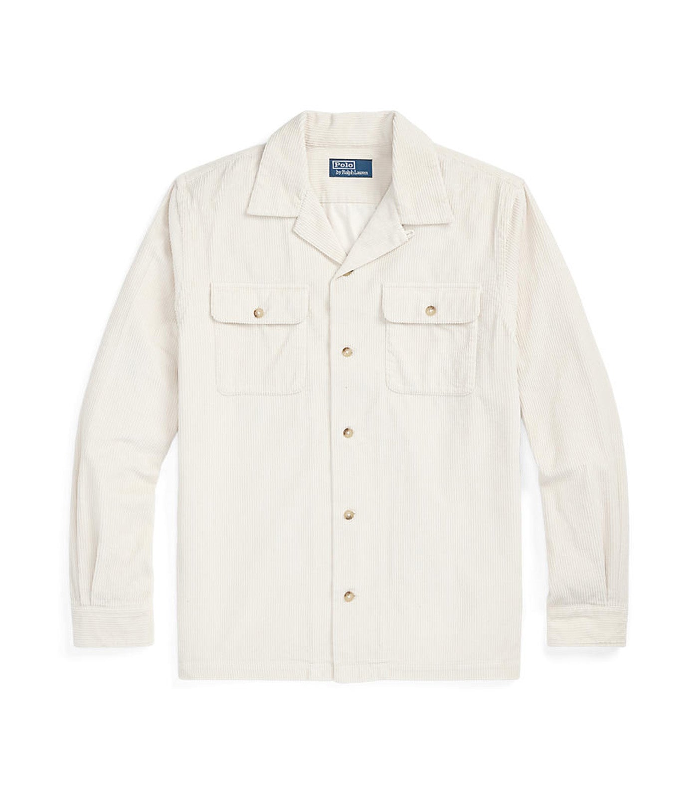 Men's Classic Fit Corduroy Camp Shirt Antique Cream