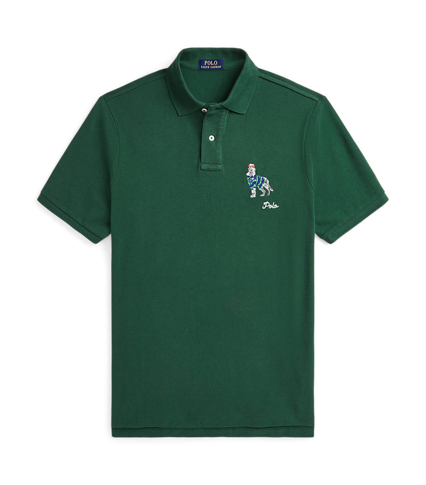 Men's Classic Fit Dog-Embroidered Polo Shirt