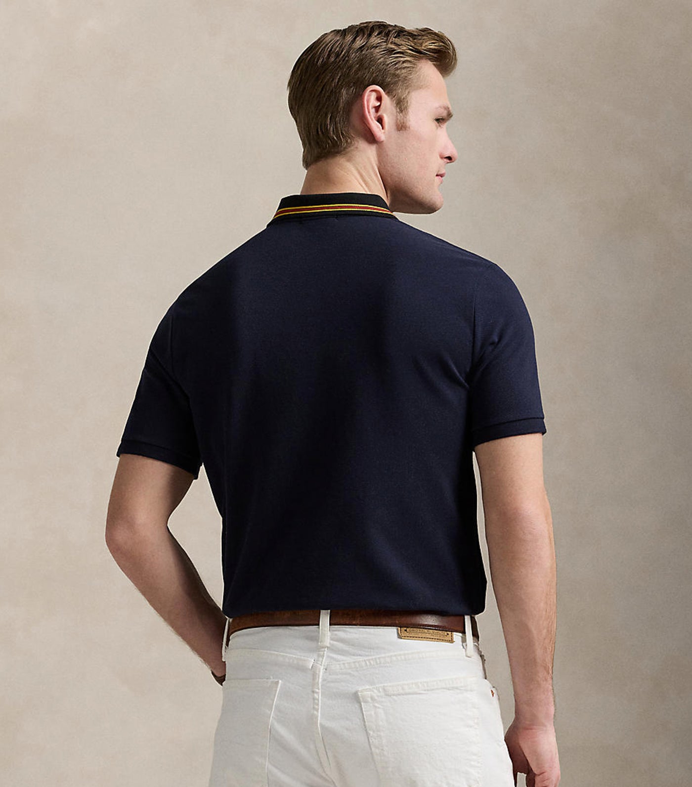 Men's Classic Fit Crest Mesh Polo Shirt RL Navy