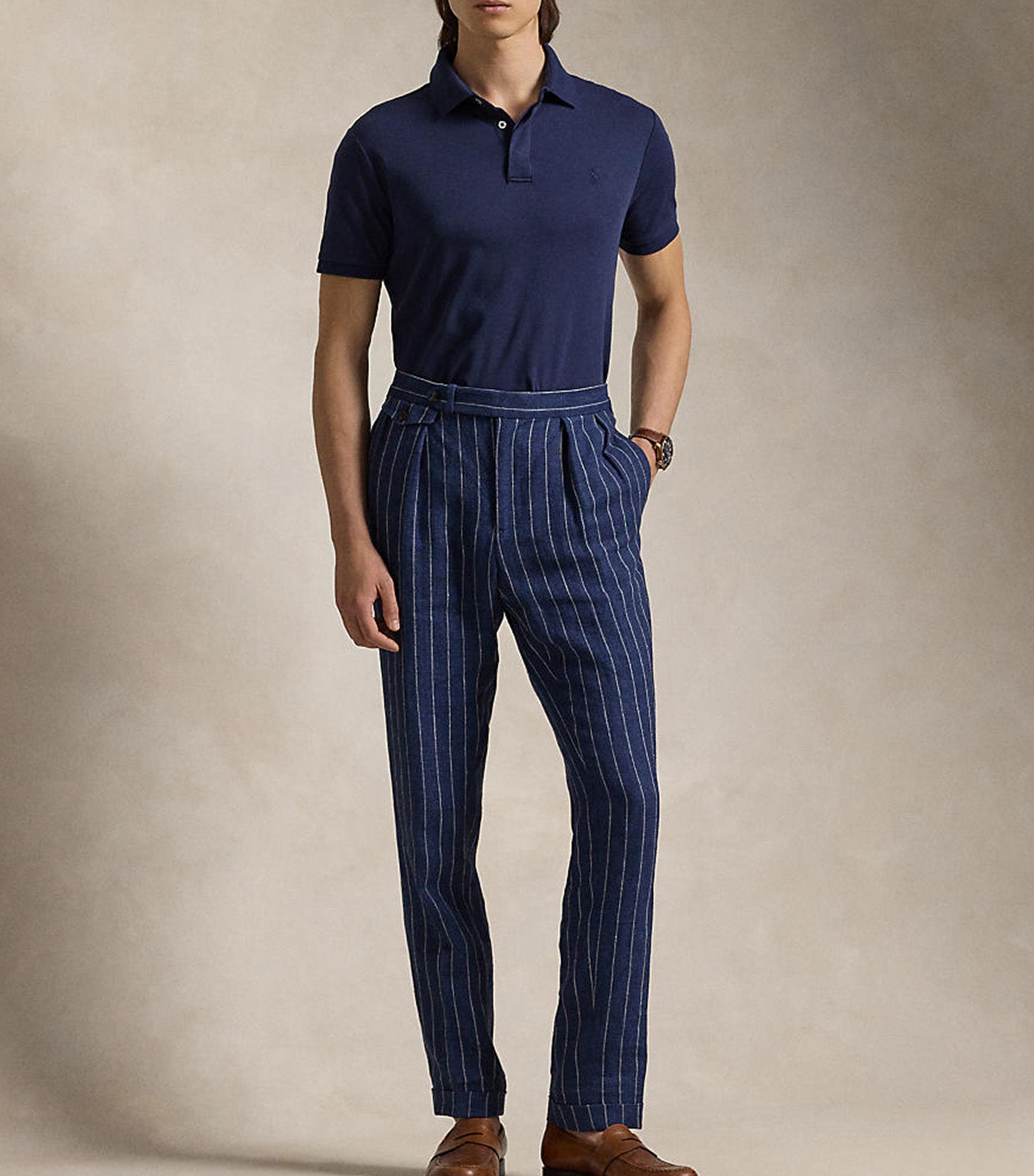 Men's Custom Slim Fit Soft Cotton Polo Shirt Refined Navy