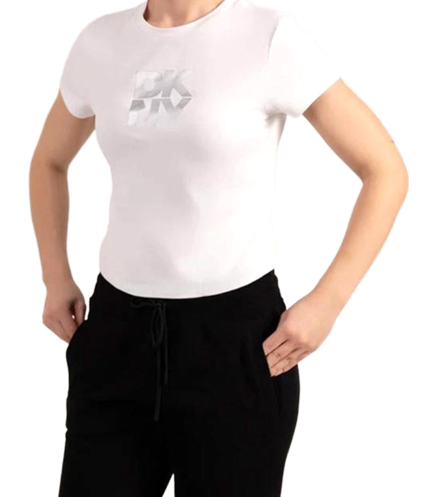 Foil LG Crop SS Tee White