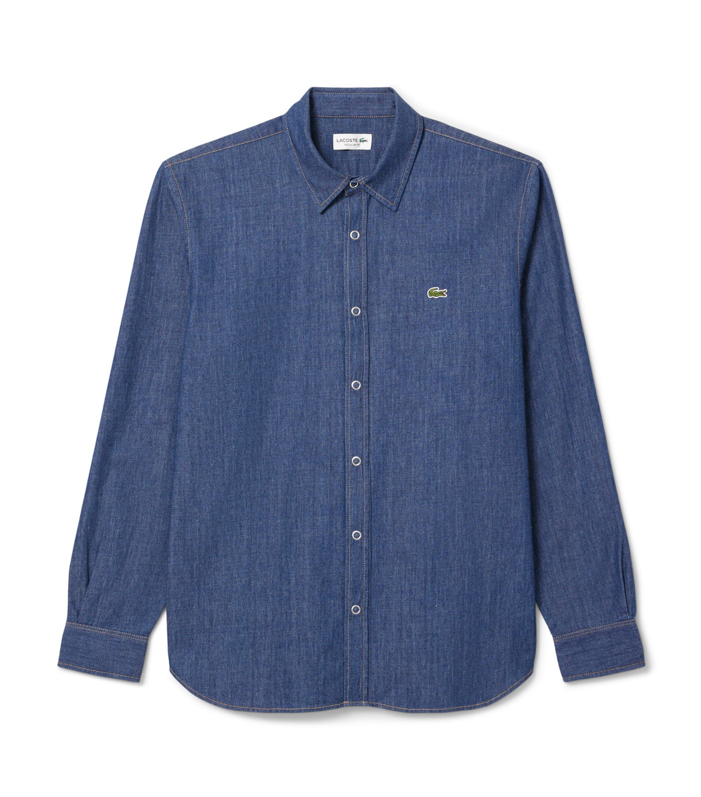 Lacoste Regular Fit Lightweight Denim Shirt Washed Deep Medium