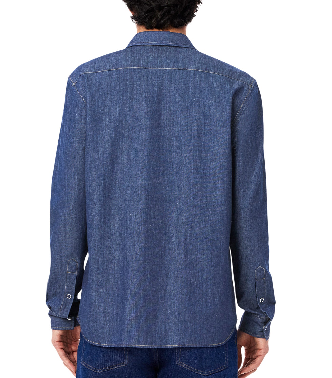 Lacoste Regular Fit Lightweight Denim Shirt Washed Deep Medium