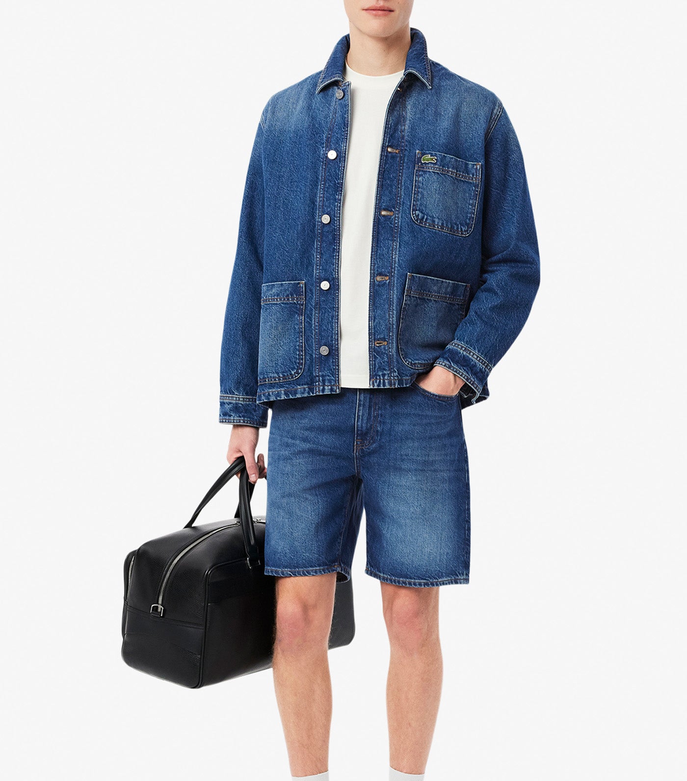 Straight Fit Denim Bermuda Shorts