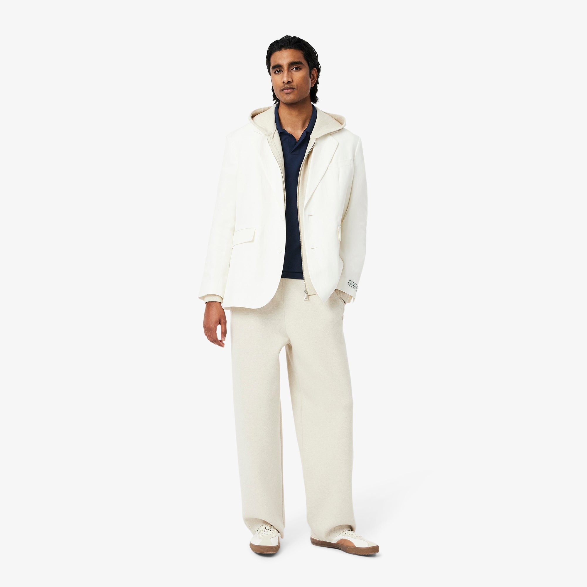 Classic Fit Open Neck Paris Polo Shirt Navy Blue