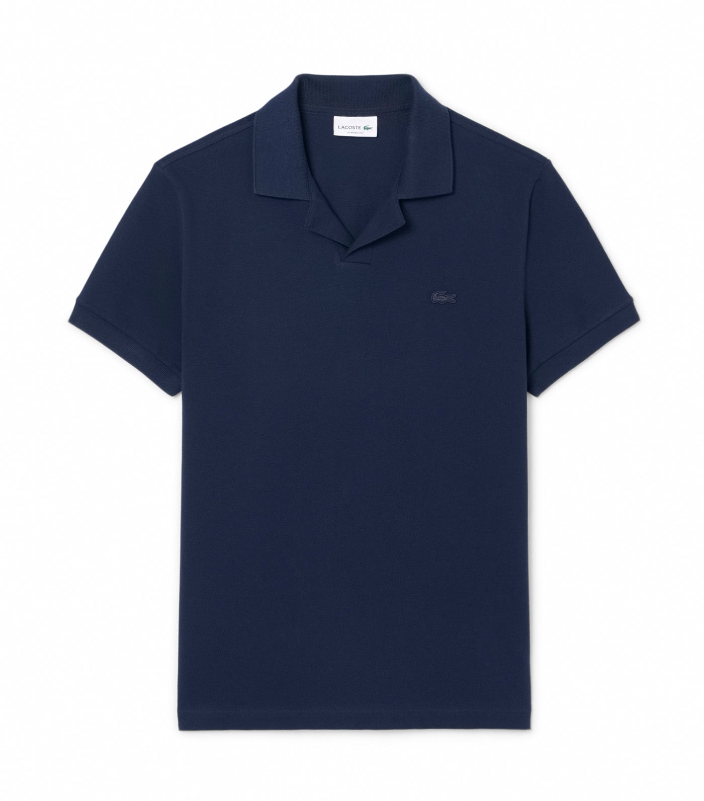 Classic Fit Open Neck Paris Polo Shirt Navy Blue