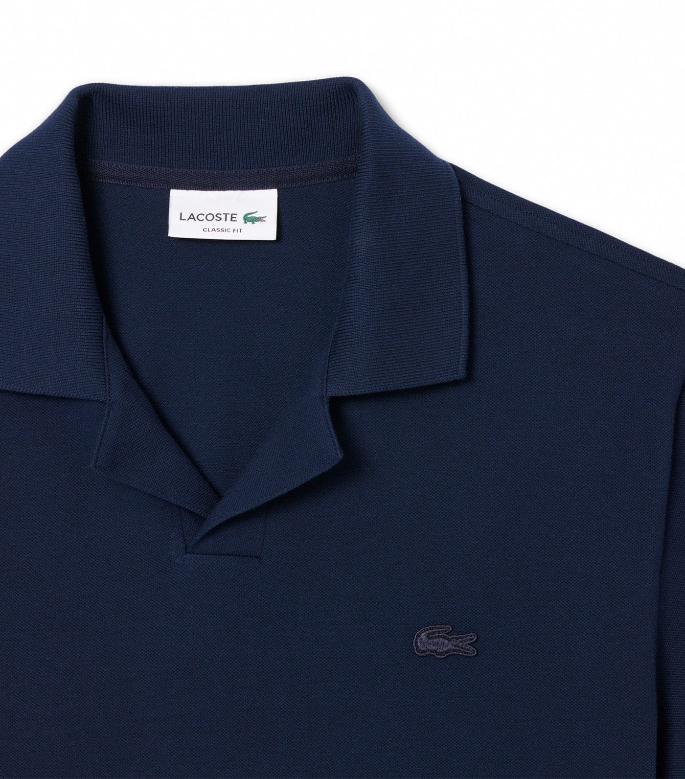 Classic Fit Open Neck Paris Polo Shirt Navy Blue