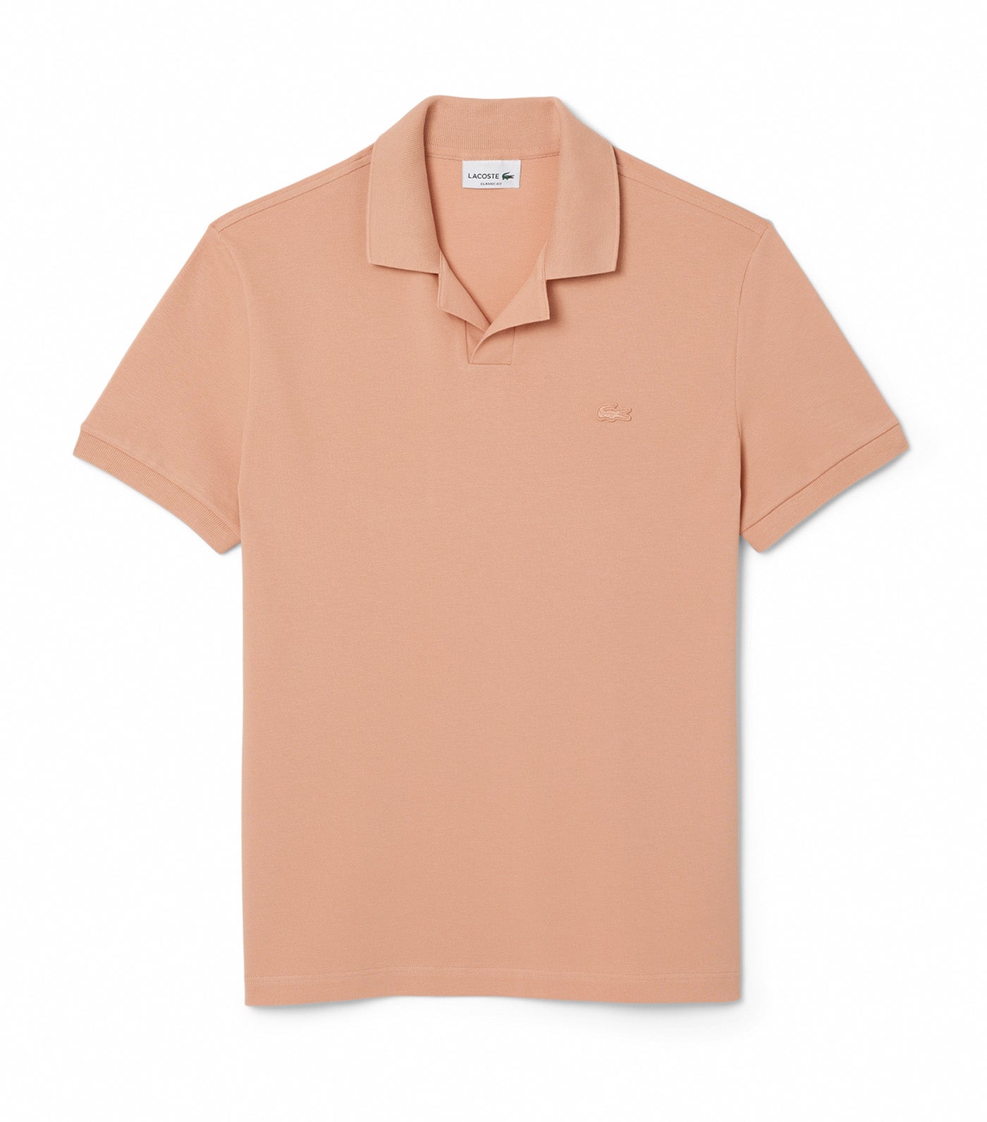 Classic Fit Open Neck Paris Polo Shirt Latte