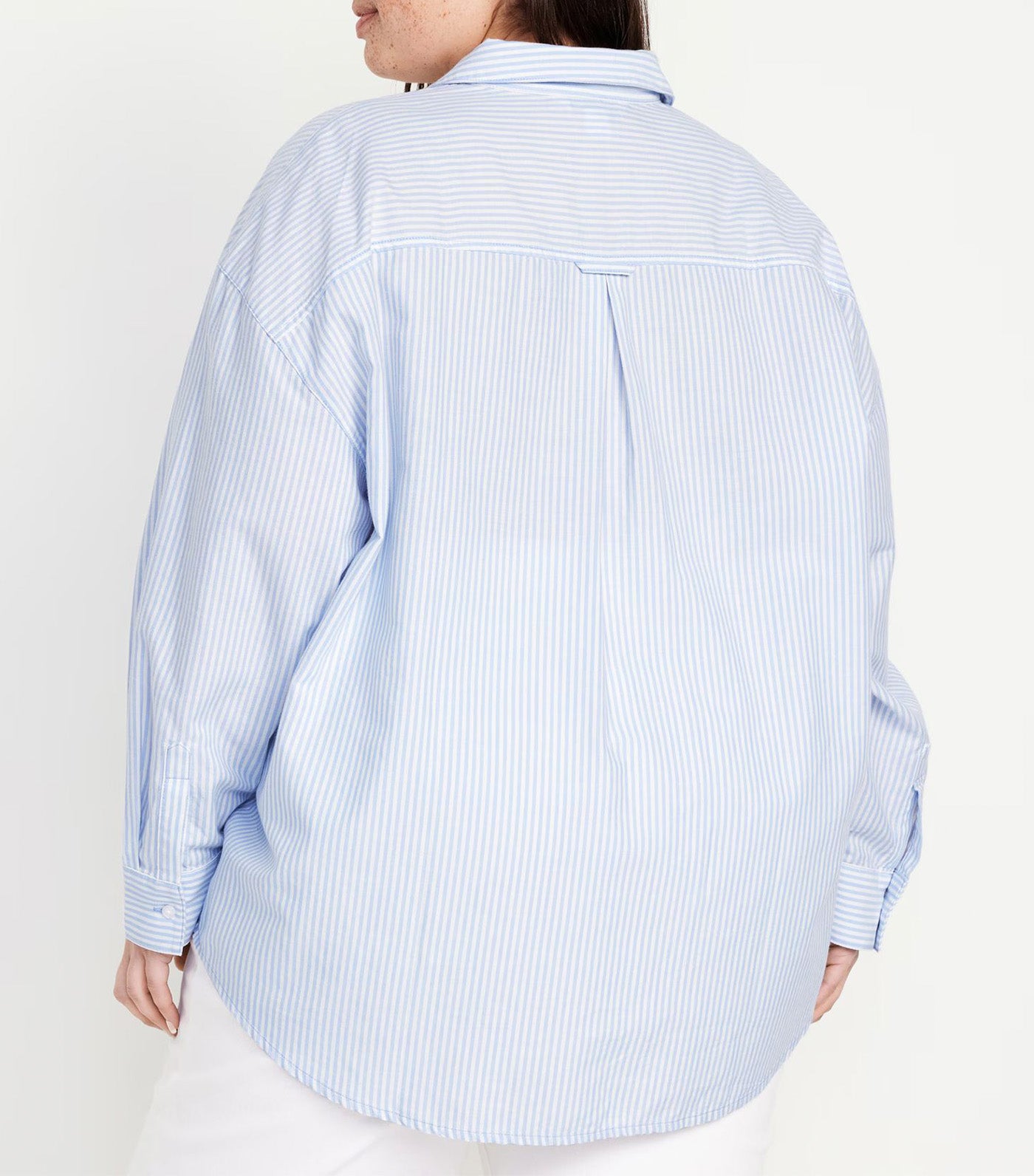 Oversized Boyfriend Shirt Light Blue Stripe
